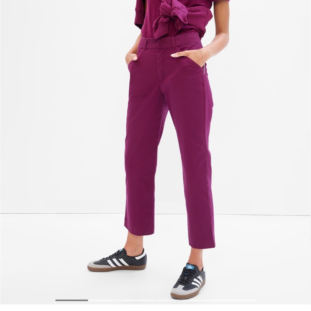 NWT Gap Purple High Rise Slim Ankle Khakis